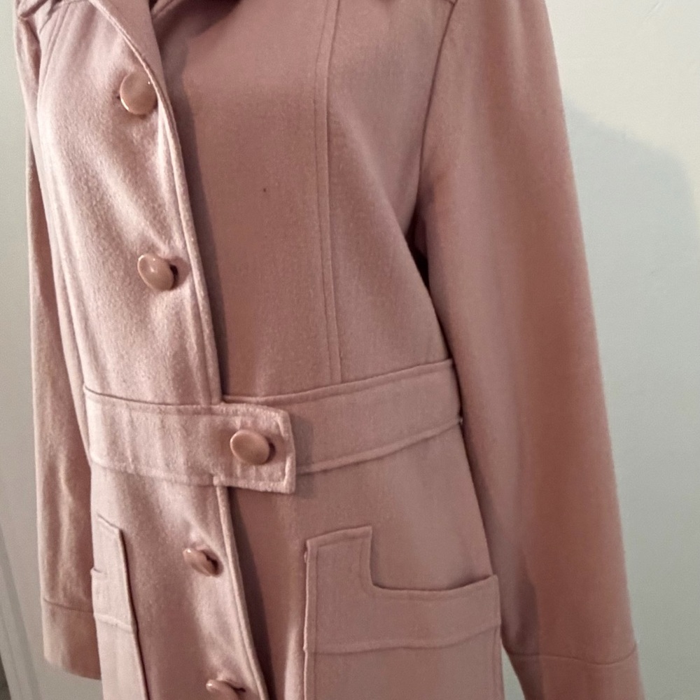 Women's Vintage Pink Belted Coat - Picture 4 of 4